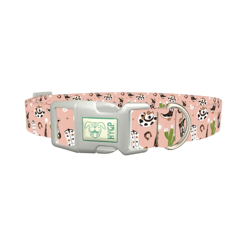 Western Boots and Hats Dog Collar - plastic silver