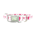 Pink Heart Bow Dog Collar - plastic silver