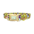 Retro Mushroom Flower Dog Collar - plastic gold