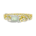 White and Yellow Daisy Dog Collar - plastic silver