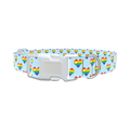 Pixel Rainbow Heart Dog Collar - plastic gold
