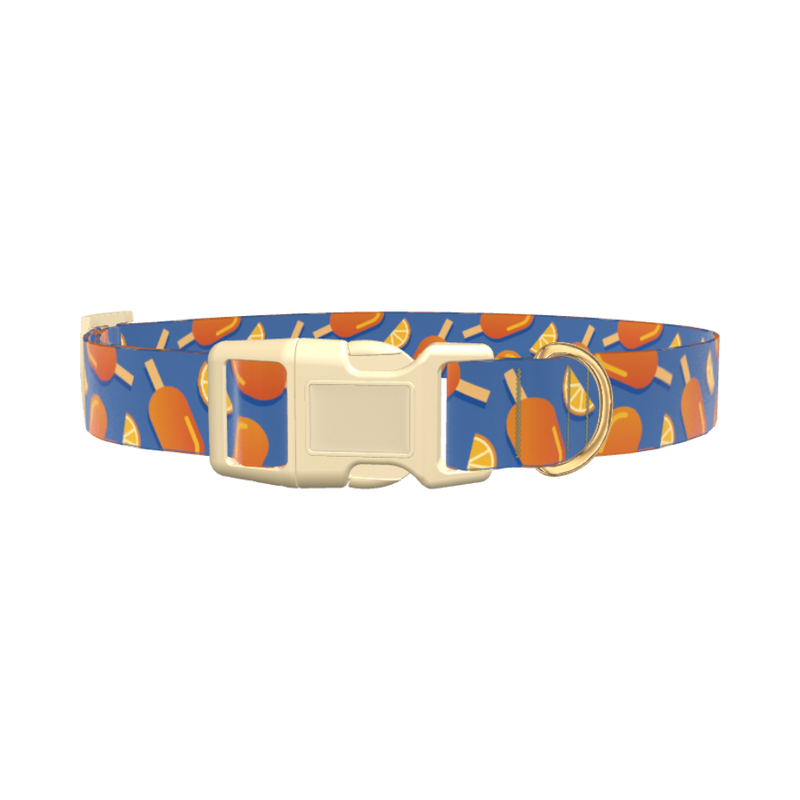 Citrus Popsicle Dog Collar - plastic silver