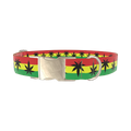 Rasta Leaf Dog Collar - metal silver