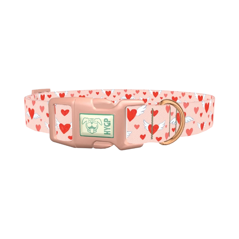 Flying Heart Dog Collar - plastic rose gold
