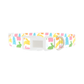 Colorful Easter Bunny Dog Collar - plastic silver