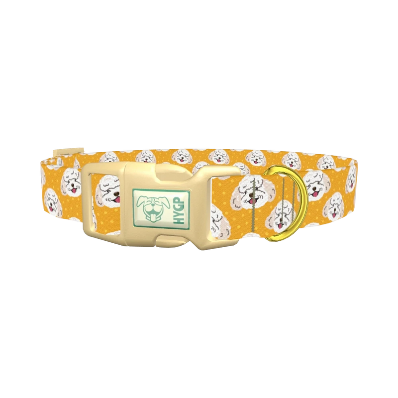 Toy Poodle Pattern Dog Collar - plastic gold
