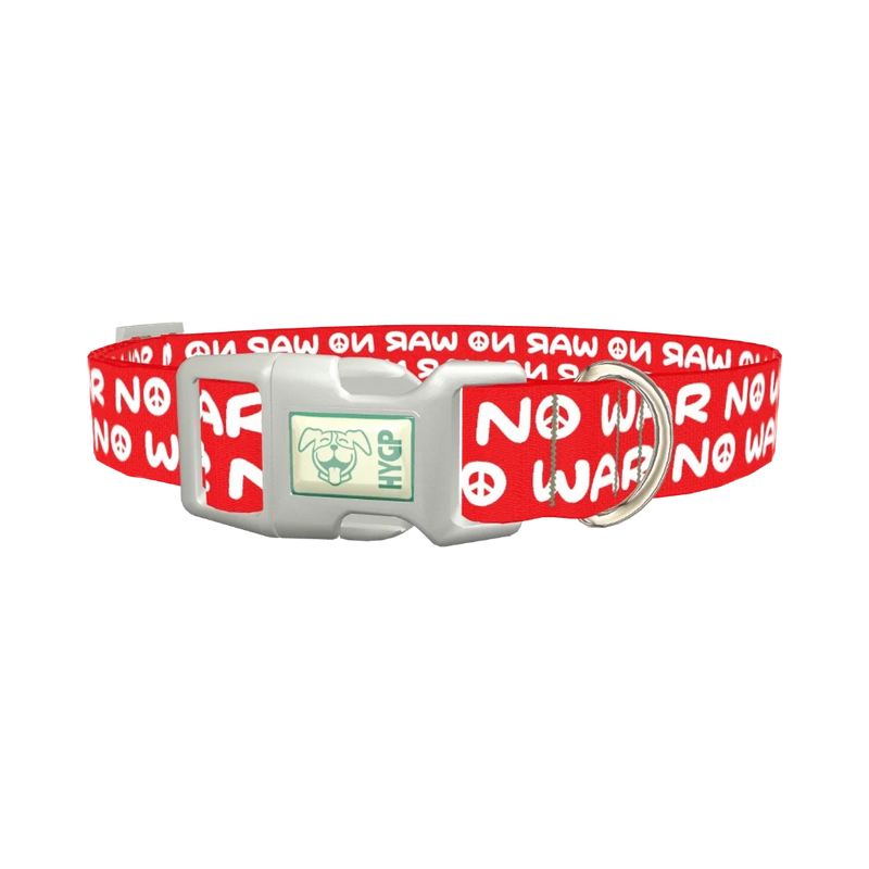 Peace Message Dog Collar - plastic silver