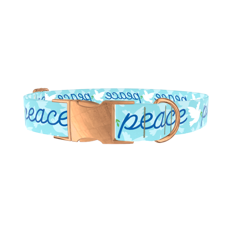Peace Dove Dog Collar - metal silver