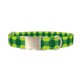 Geometric Clover Pattern Dog Collar - metal silver
