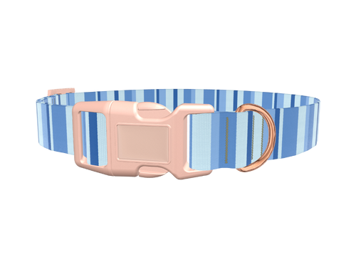 Blue Hexagonal Stripe Dog Collar