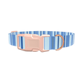Blue Hexagonal Stripe Dog Collar - plastic gold