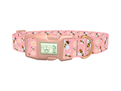 Bee Floral Dog Collar