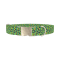 Geometric Animal Print Dog Collar - metal silver