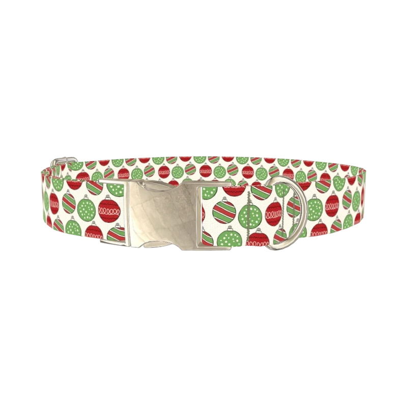 Christmas Ornament Dog Collar - metal silver
