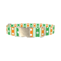 St. Patrick's Shamrock Stripe Dog Collar - metal silver