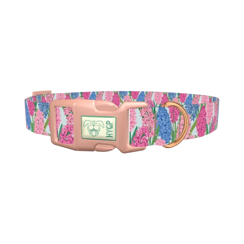 Floral Hyacinth Dog Collar - plastic rose gold