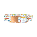 Colorful Lure Pattern Dog Collar - metal silver