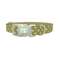 Moss Green Heart Dog Collar - plastic silver