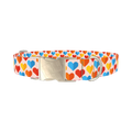 Colorful Geometric Heart Dog Collar - metal silver