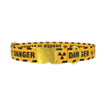 Hazard Warning Dog Collar - metal gold