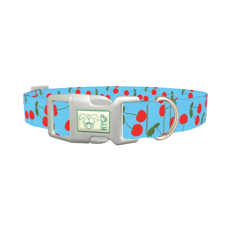 Cherry Fruit Dog Collar - plastic silver