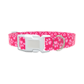 Pink Heart Paw Print Dog Collar - plastic rose gold