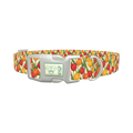 Red Yellow Tulip Pattern Dog Collar - plastic silver
