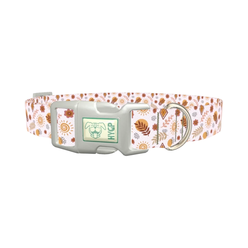 Bohemian Floral Dog Collar - plastic silver