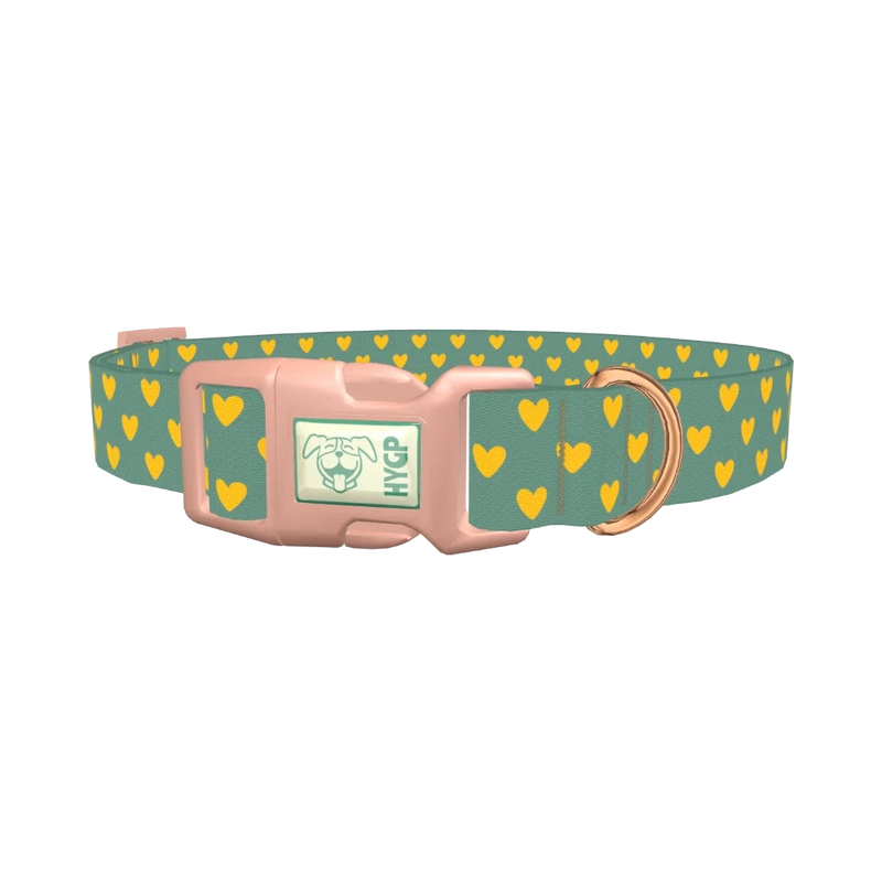 Geometric Heart Dog Collar - plastic rose gold