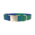 Gradient Blue Dog Collar - metal silver