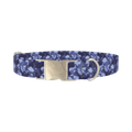 Navy Camouflage Dog Collar - metal silver