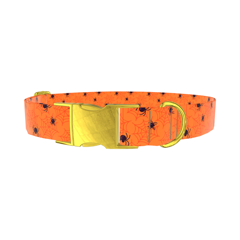 Halloween Spider Dog Collar - metal rose gold