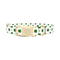 Dotted Clover Dog Collar - plastic silver