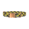 Yellow Grey Camouflage Dog Collar - metal rose gold