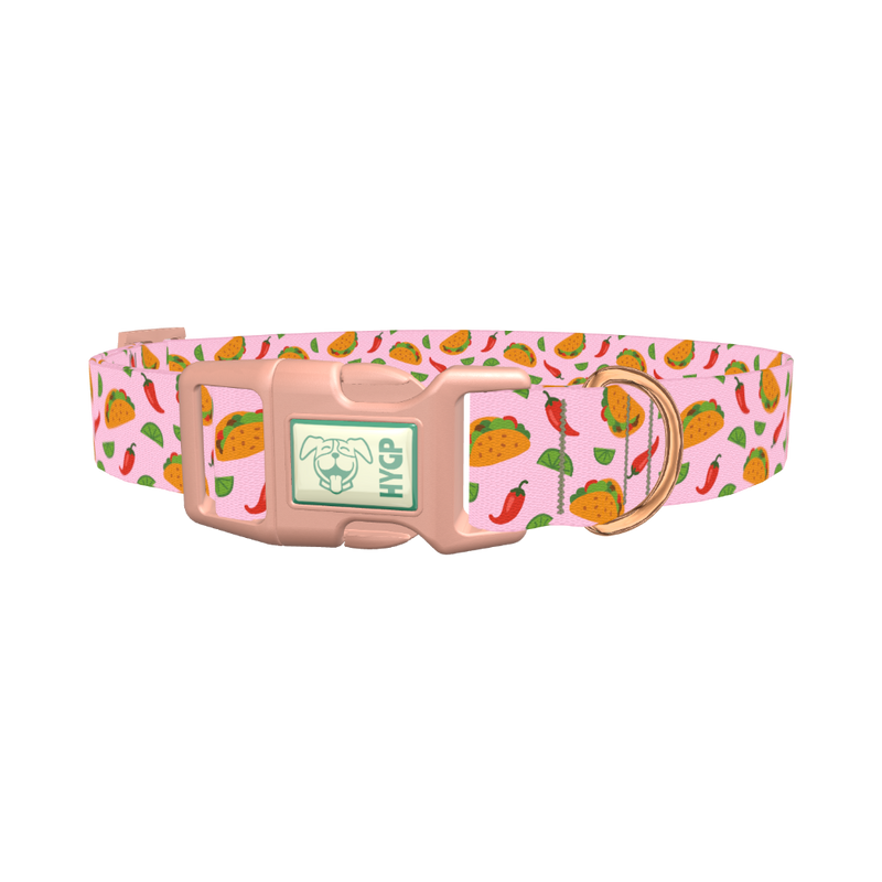 Chili Taco Dog Collar - plastic rose gold