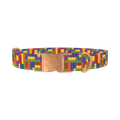 Colorful Block Dog Collar - metal rose gold