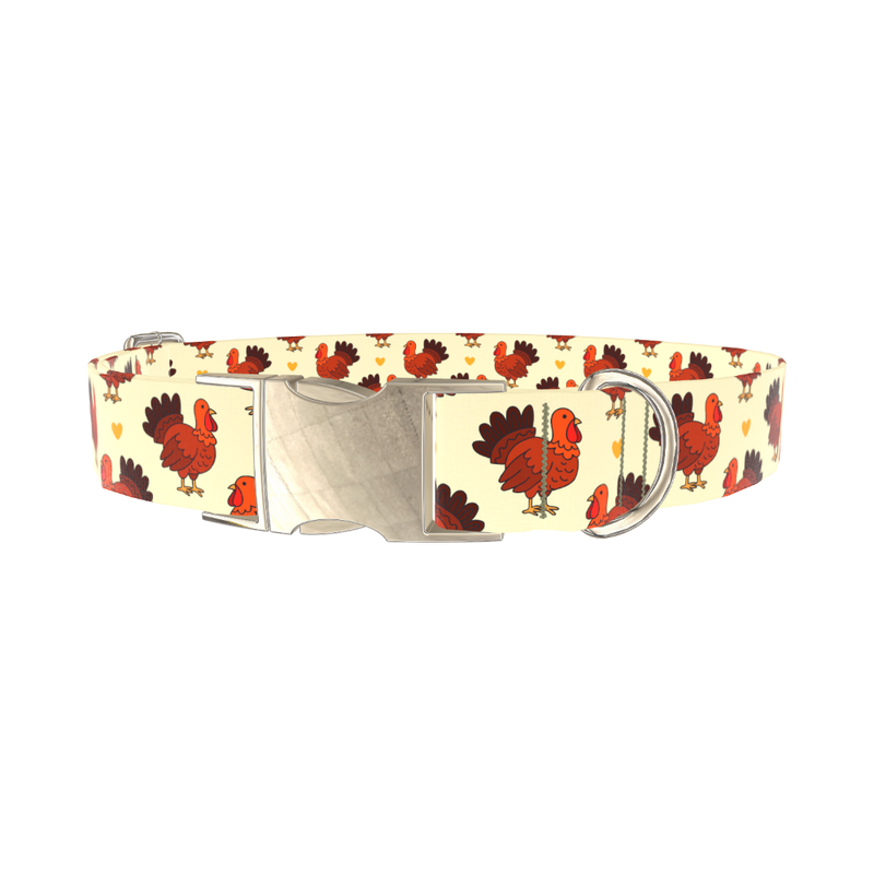 Turkey Heart Dog Collar - metal gold