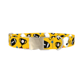 Yellow Football Trophy Dog Collar - metal silver