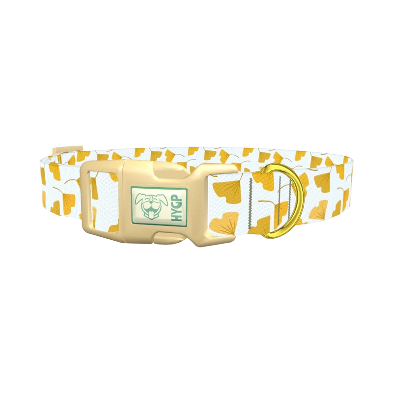 Floral Leaf Dog Collar - plastic gold