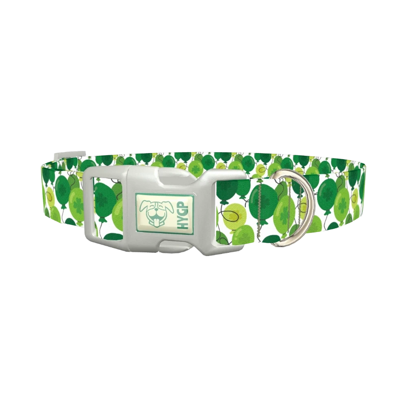 St. Patrick's Balloon Dog Collar - plastic silver