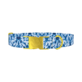 Indigo Tie Dye Dog Collar - metal gold