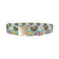 Blue Donut Delight Dog Collar - metal silver