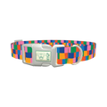 Geometric Rectangle Dog Collar - plastic silver