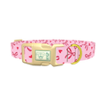 Valentine Bow Dog Collar - plastic gold
