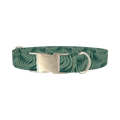 Fern Leaf Dog Collar - metal silver