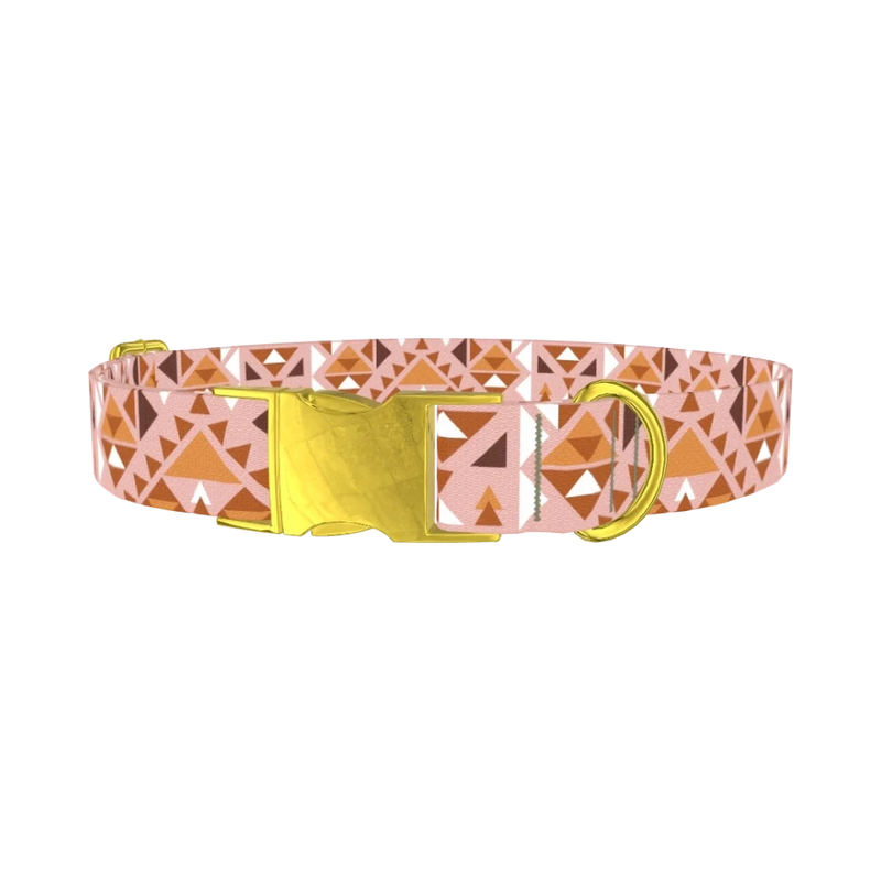 Tribal Triangle Dog Collar - metal gold