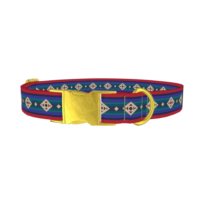 Geometric Rhombus Dog Collar - metal gold