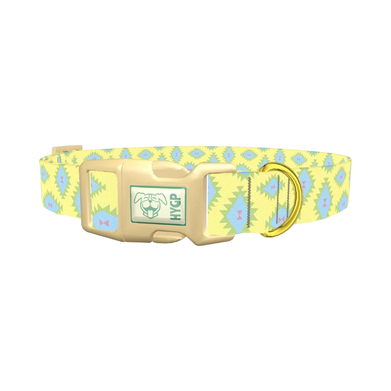 Geometric Diamond Dog Collar - plastic gold