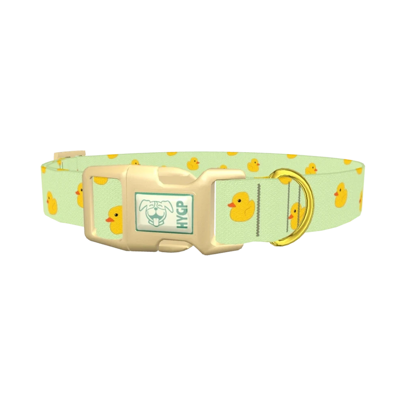 Rubber Duckies Dog Collar - plastic gold