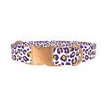 Leopard Print Dog Collar - metal rose gold